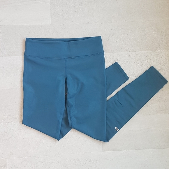 Alo yoga mid rise teal leggings size S - Picture 2 of 3